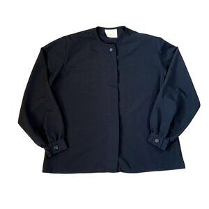 Vtg Pendleton Black Blouse Sz 14 USA Made Hidden Buttons Country Sophisticates